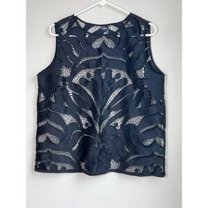 City Streets Black Ornate Lace Tank — Whimsigoth Grunge Fairy Ethereal Top L